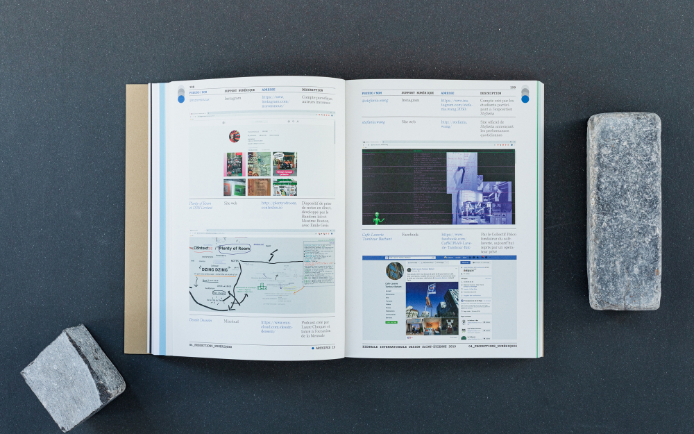 Pages "numériques" d'Archives 19. Une compilation des productions numériques remarquables de la Biennale Internationale Design Saint-Étienne 2019. Photo : @Alexandre Beltran 